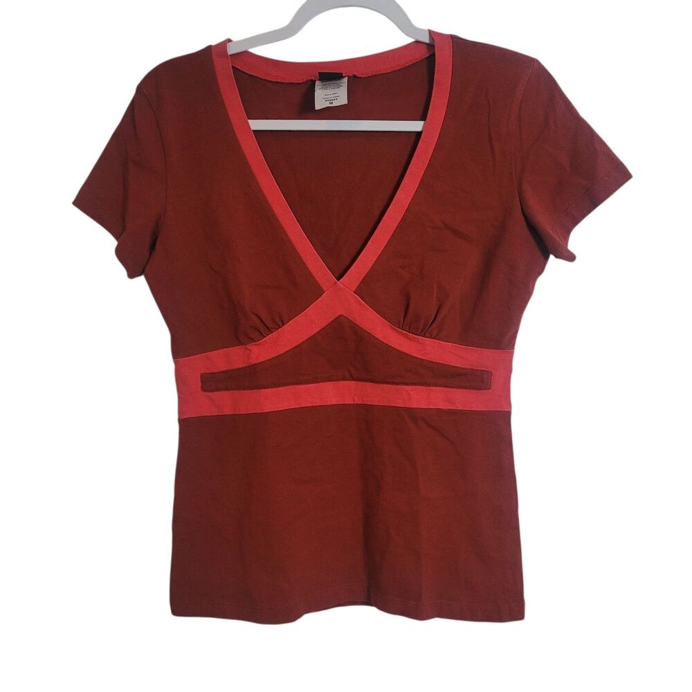 Patagonia Organic Cotton Babydoll Tee Shirt Women's Size Medium M Red Casual Y2K